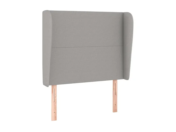Cabecero con orejas de tela gris claro 103x23x118/128 cm ES20017