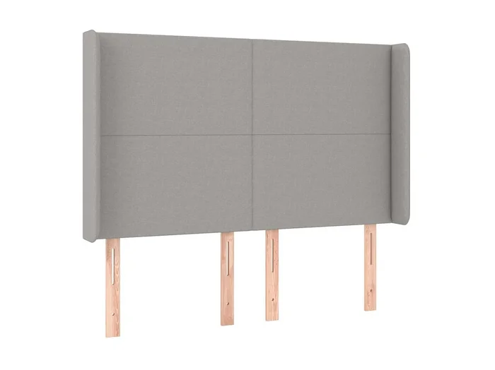 Cabecero con orejas de tela gris claro 147x16x118/128 cm ES75121