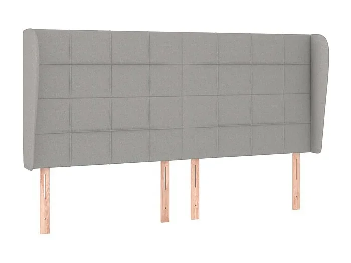 Cabecero con orejas de tela gris claro 203x23x118/128 cm ES98139