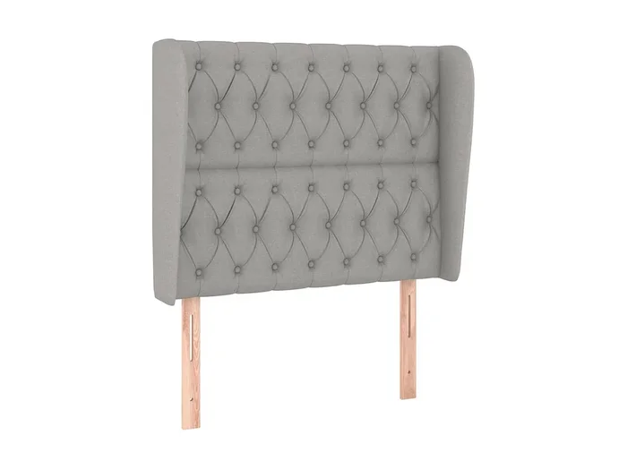 Cabecero con orejas de tela gris claro 93x23x118/128 cm ES91003