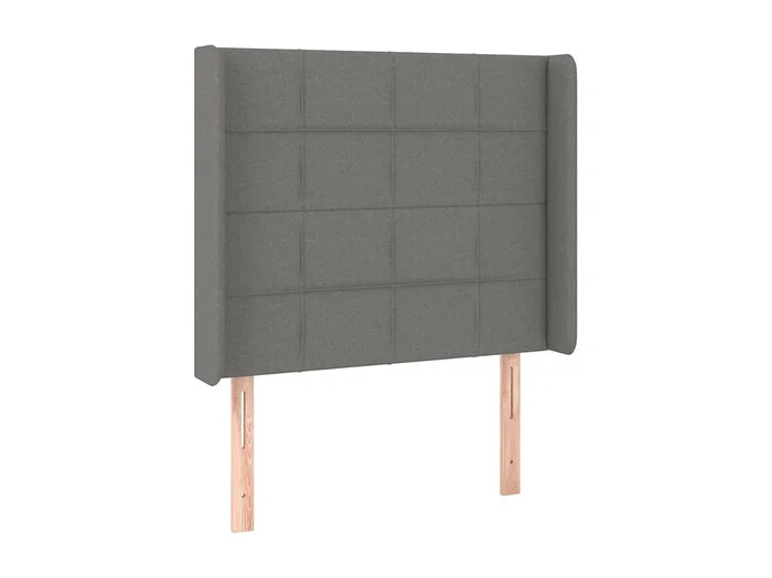 Cabecero con orejas de tela gris oscuro 83x16x118/128 cm ES10534