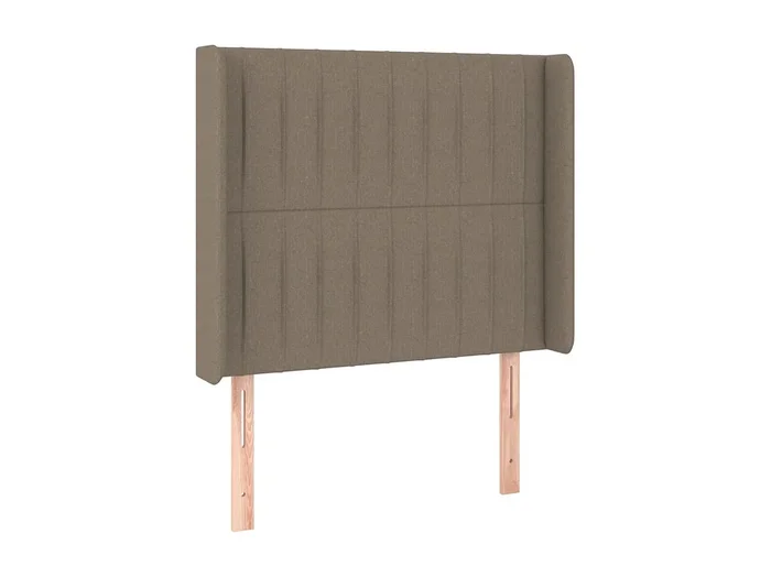 Cabecero con orejas de tela gris taupe 103x16x118/128 cm ES67324