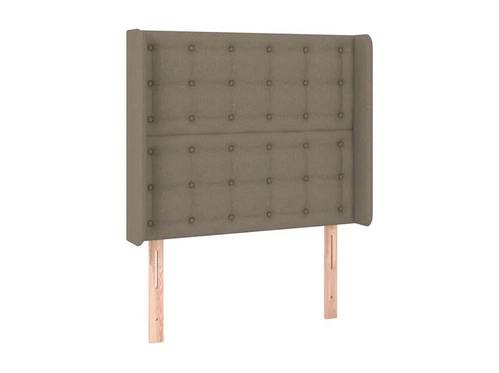 Cabecero con orejas de tela gris taupe 93x16x118/128 cm ES48084