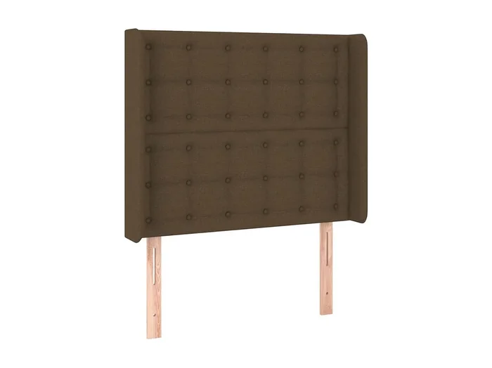 Cabecero con orejas de tela marrón oscuro 103x16x118/128 cm ES58075