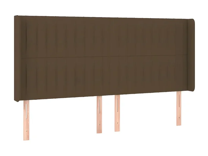 Cabecero con orejas de tela marrón oscuro 183x16x118/128 cm ES26709