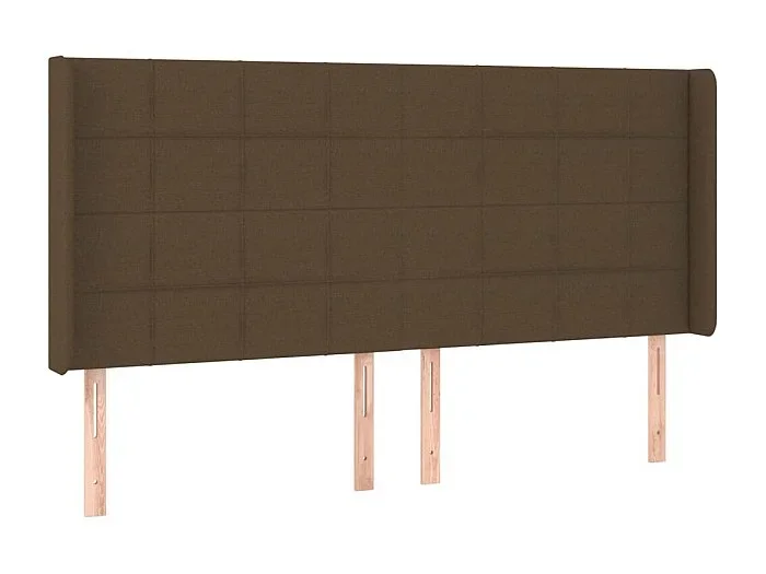 Cabecero con orejas de tela marrón oscuro 203x16x118/128 cm ES40547