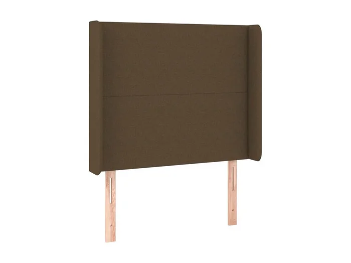 Cabecero con orejas de tela marrón oscuro 83x16x118/128 cm ES86441