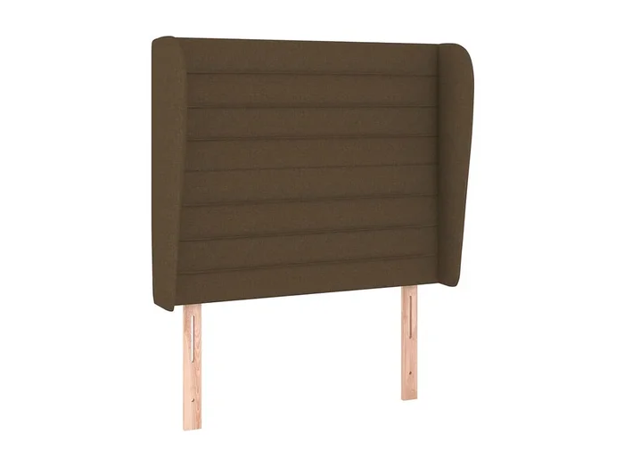 Cabecero con orejas de tela marrón oscuro 83x23x118/128 cm ES94231