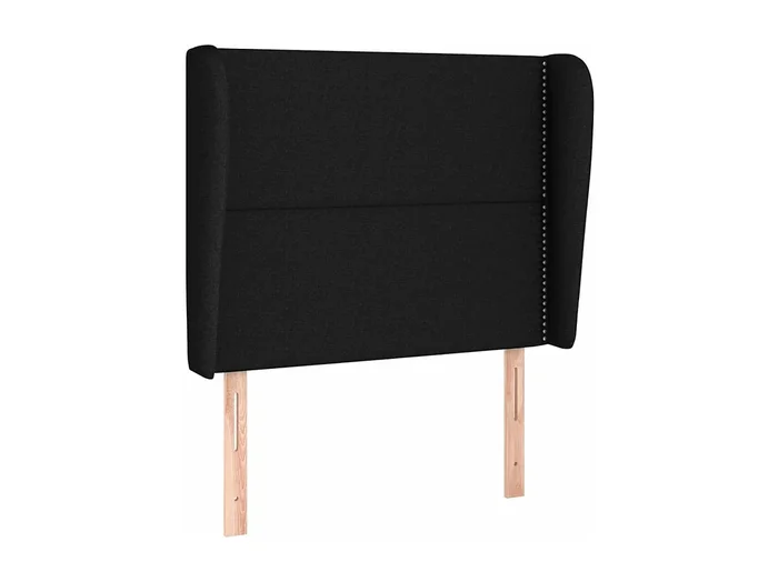Cabecero con orejas de tela negro 93x23x118/128 cm ES67961