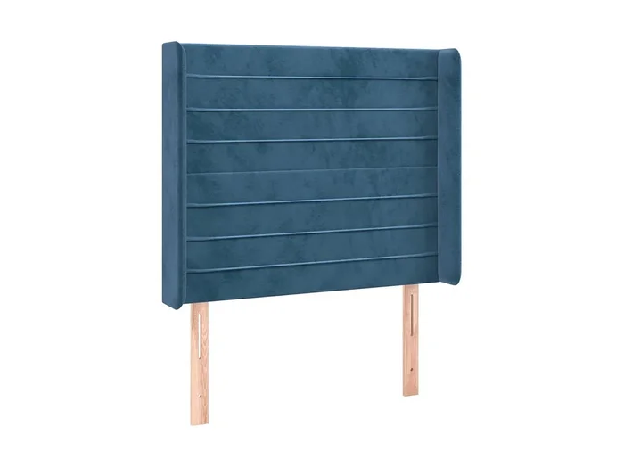 Cabecero con orejas de terciopelo azul oscuro 83x16x118/128 cm ES94556