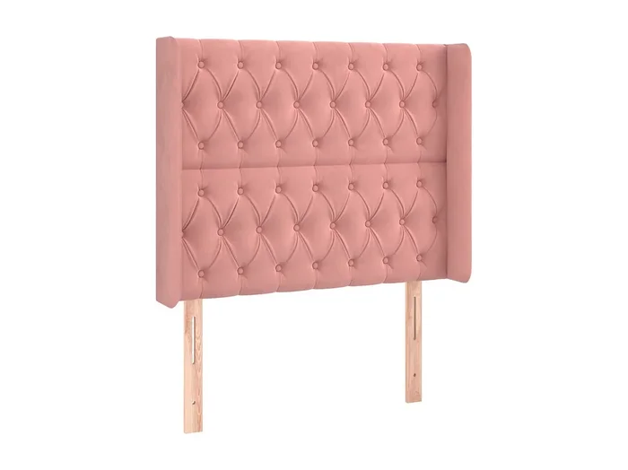 Cabecero con orejas de terciopelo rosa 103x16x118/128 cm ES61761