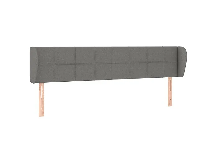 Cabecero con orejas Gris oscuro 163x23x78/88 cm Tela
