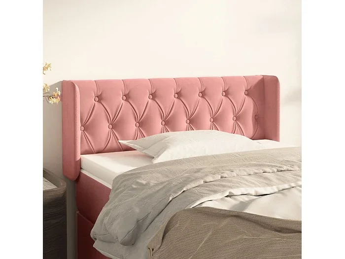 Cabecero con orejas Rosa 103x16x78/88 cm Terciopelo