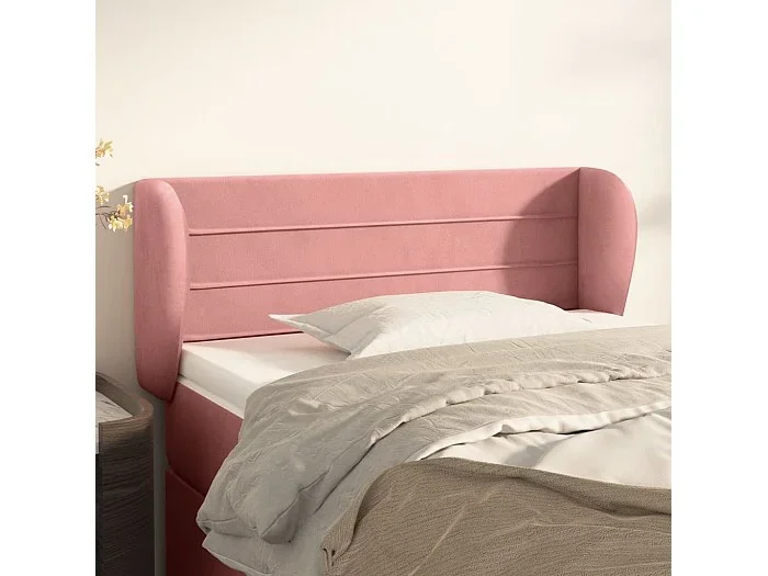 Cabecero con orejas Rosa 83x23x78/88 cm Terciopelo