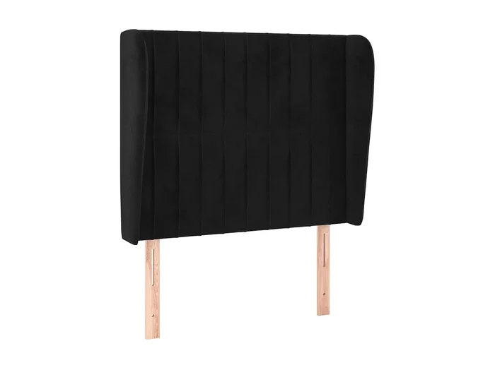 Cabecero con orejas Terciopelo Negro 83x23x118/128 cm