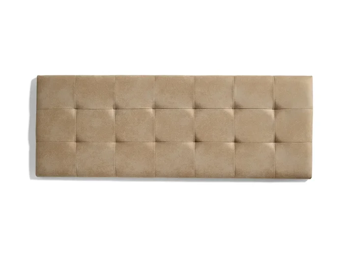 Cabecero de Cama 100 Capitone Cuadros Tela Antimanchas 112x57x5cm Camel Claro