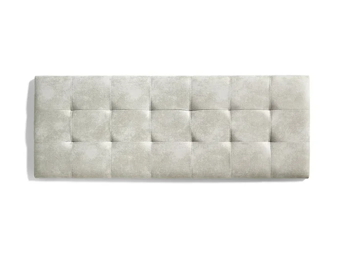 Cabecero de Cama 140 Capitone Cuadros Tela Antimanchas 152x57x5cm Blanco Roto
