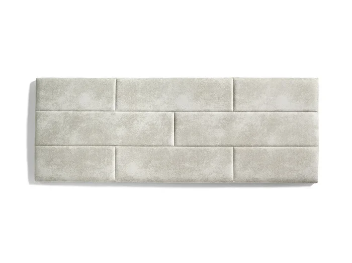 Cabecero de Cama 140 Ladrillos Tela Antimanchas 152x57x5 Blanco Roto Efecto Granito