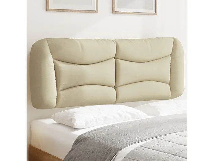 Cabecero de cama acolchado tela crema 140 cm ES70262