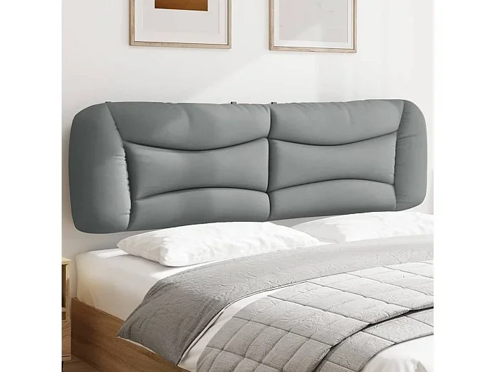 Cabecero de cama acolchado tela gris claro 180 cm ES14895