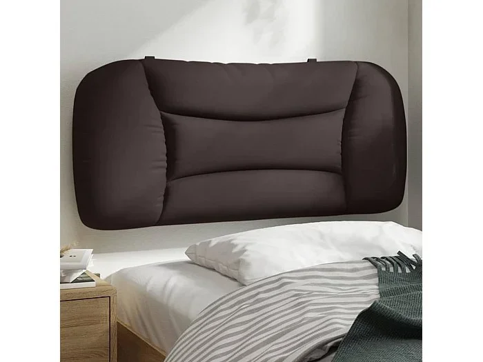 Cabecero de cama acolchado tela marrón oscuro 80 cm