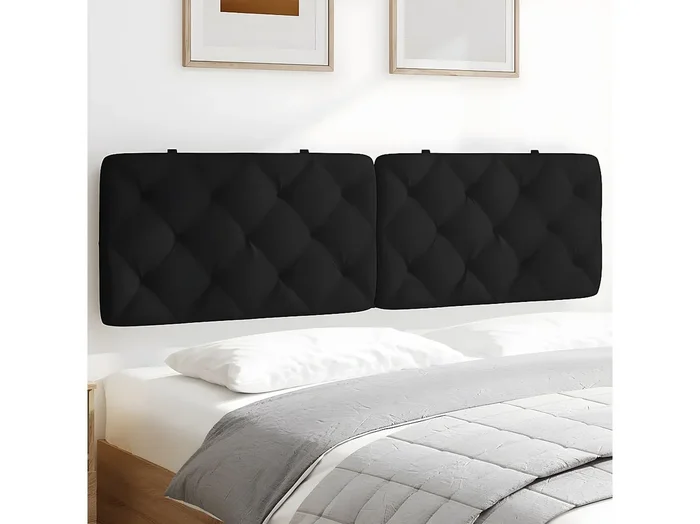 Cabecero de cama acolchado terciopelo negro 180 cm
