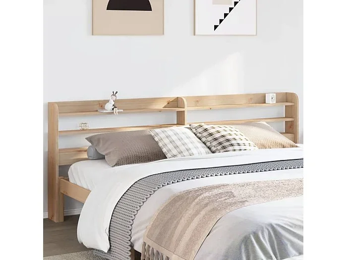 Cabecero de cama con estantes madera maciza de pino 180 cm