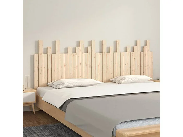 Cabecero de cama de pared madera maciza de pino 204x3x80 cm