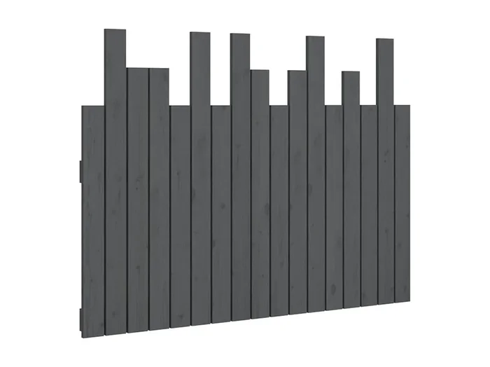 Cabecero de cama de pared madera maciza pino gris 108x3x80 cm ES20964