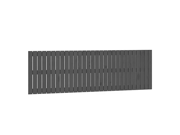 Cabecero de cama de pared madera maciza pino gris 185x3x60 cm ES81763