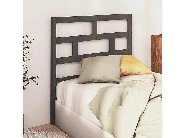 Cabecero de cama madera maciza de pino gris 106x4x100 cm