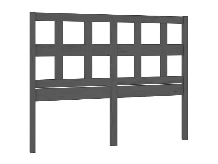 Cabecero de cama madera maciza de pino gris 165,5x4x100 cm ES16894