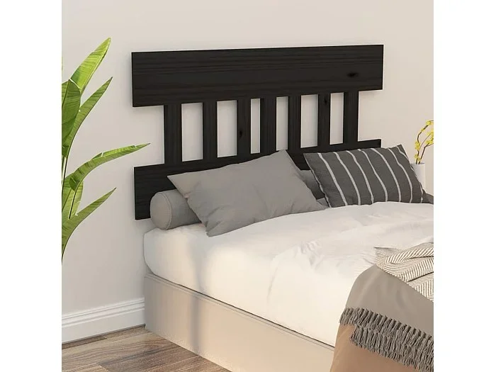Cabecero de cama madera maciza de pino gris 203,5x3x81 cm