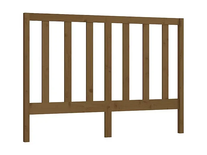 Cabecero de cama madera maciza de pino marrón miel 126x4x100 cm ES47133
