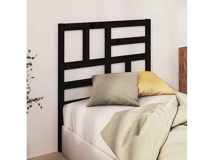 Cabecero de cama madera maciza de pino negro 106x4x104 cm