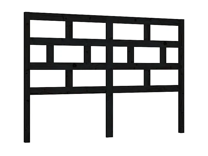 Cabecero de cama madera maciza de pino negro 126x4x100 cm ES12092