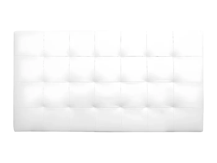 Cabecero de cama tapizado de polipiel con pliegues en color blanco de 180x80cm – NIEMI – DECOWOOD