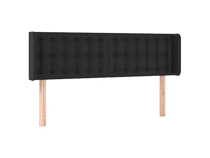 Cabecero de cuero sintético negro 147x16x78/88 cm ES87915