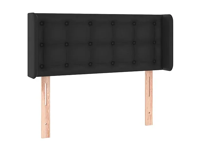 Cabecero de cuero sintético negro 93x16x78/88 cm ES12617