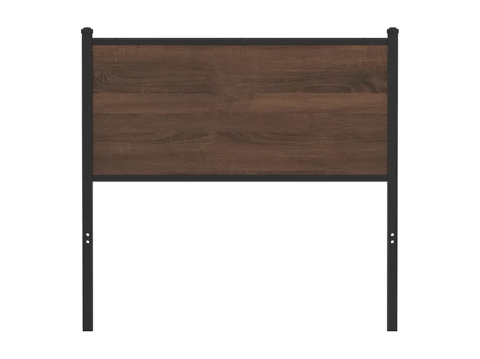 Cabecero de madera de ingeniería y acero marrón roble 90 cm
