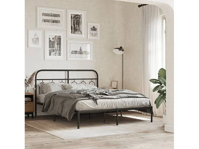 Cabecero de metal negro 137 cm