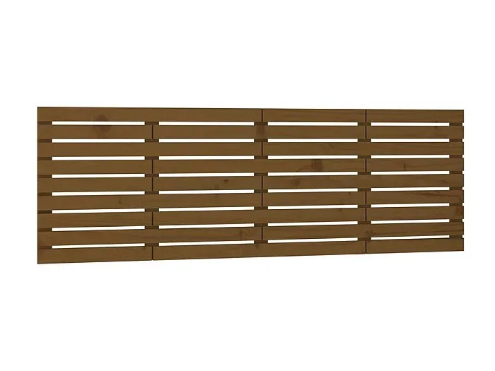 Cabecero de pared Marrón miel 206x3x63 cm Madera maciza de pino