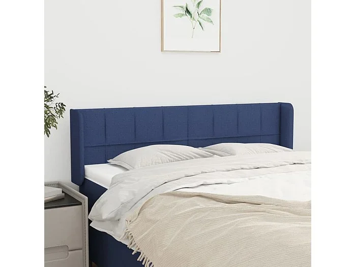 Cabecero de tela azul 147x16x78/88 cm