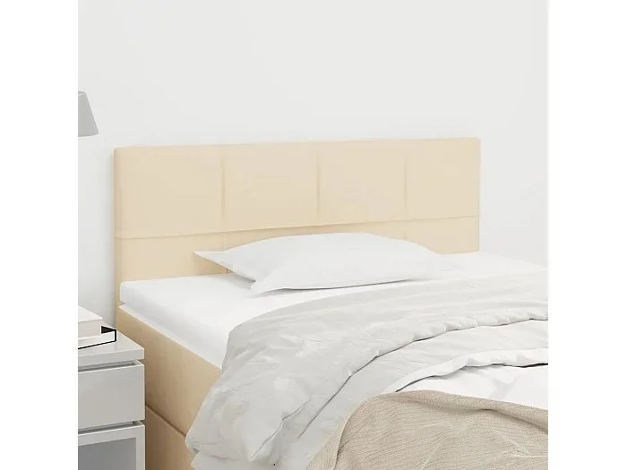 Cabecero de tela color crema 90x5x78/88 cm