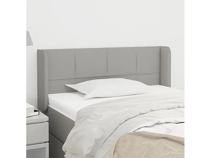 Cabecero de tela gris claro 103x16x78/88 cm