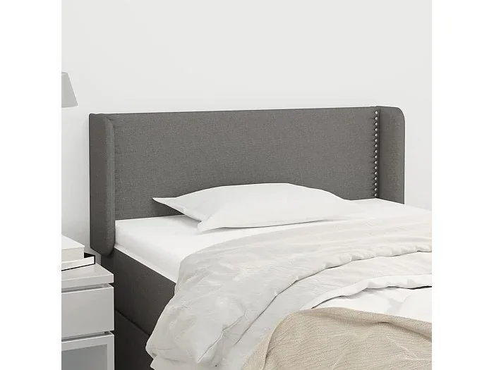 Cabecero de tela gris oscuro 103x16x78/88 cm