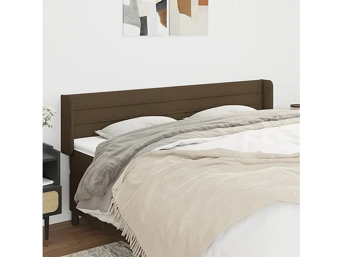 Cabecero de tela gris oscuro 183x16x78/88 cm