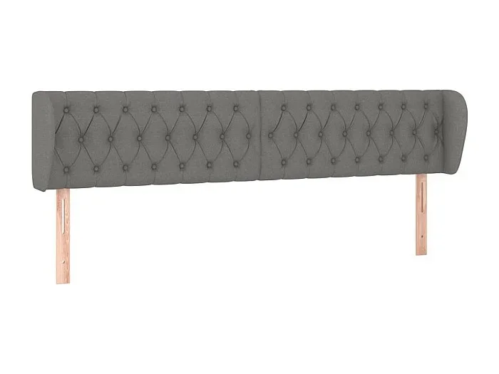 Cabecero de tela gris oscuro 183x23x78/88 cm ES94451