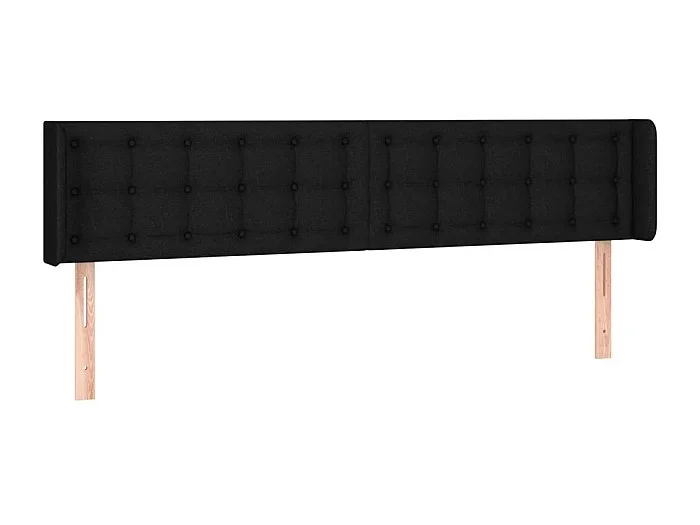 Cabecero de tela negro 183x16x78/88 cm ES66614