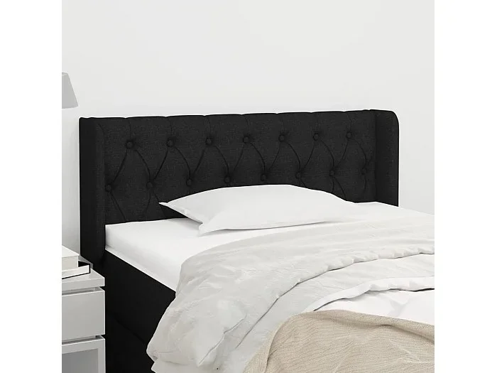 Cabecero de tela negro 93x16x78/88 cm